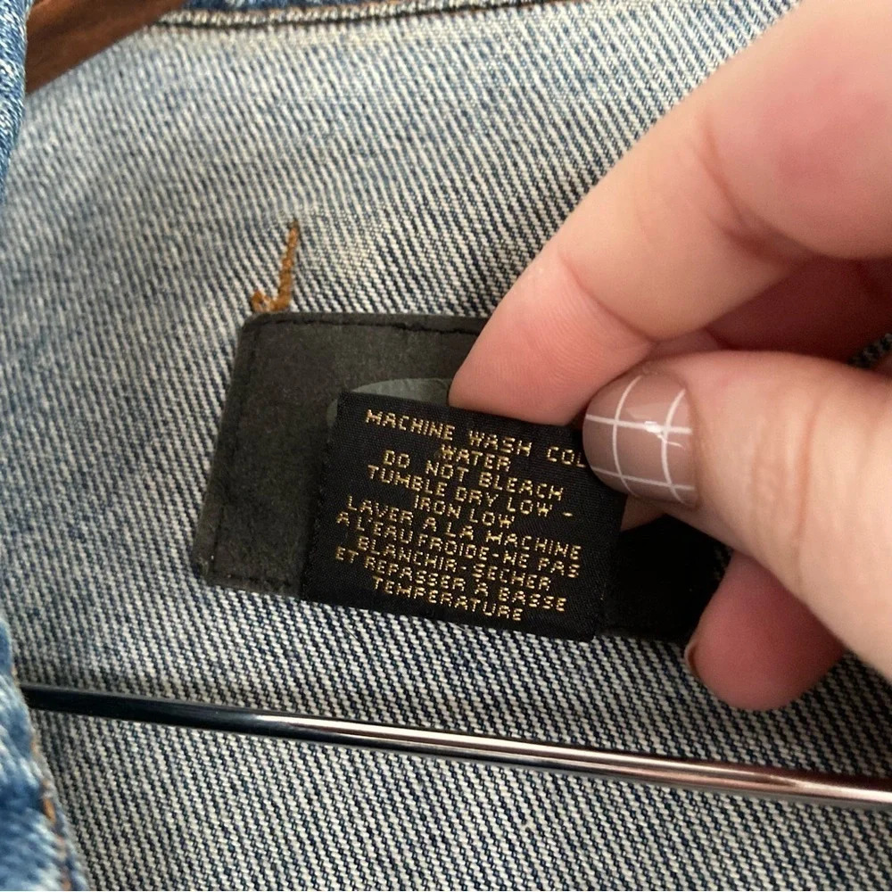 Vintage Denim Trucker Jacket ID WEAR Streetwear Oversized XL Relaxed Grunge - Picture 11 of 14